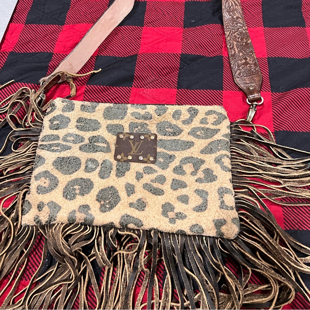 Keep it gypsy upcycled leopard crossbody and matching wallet